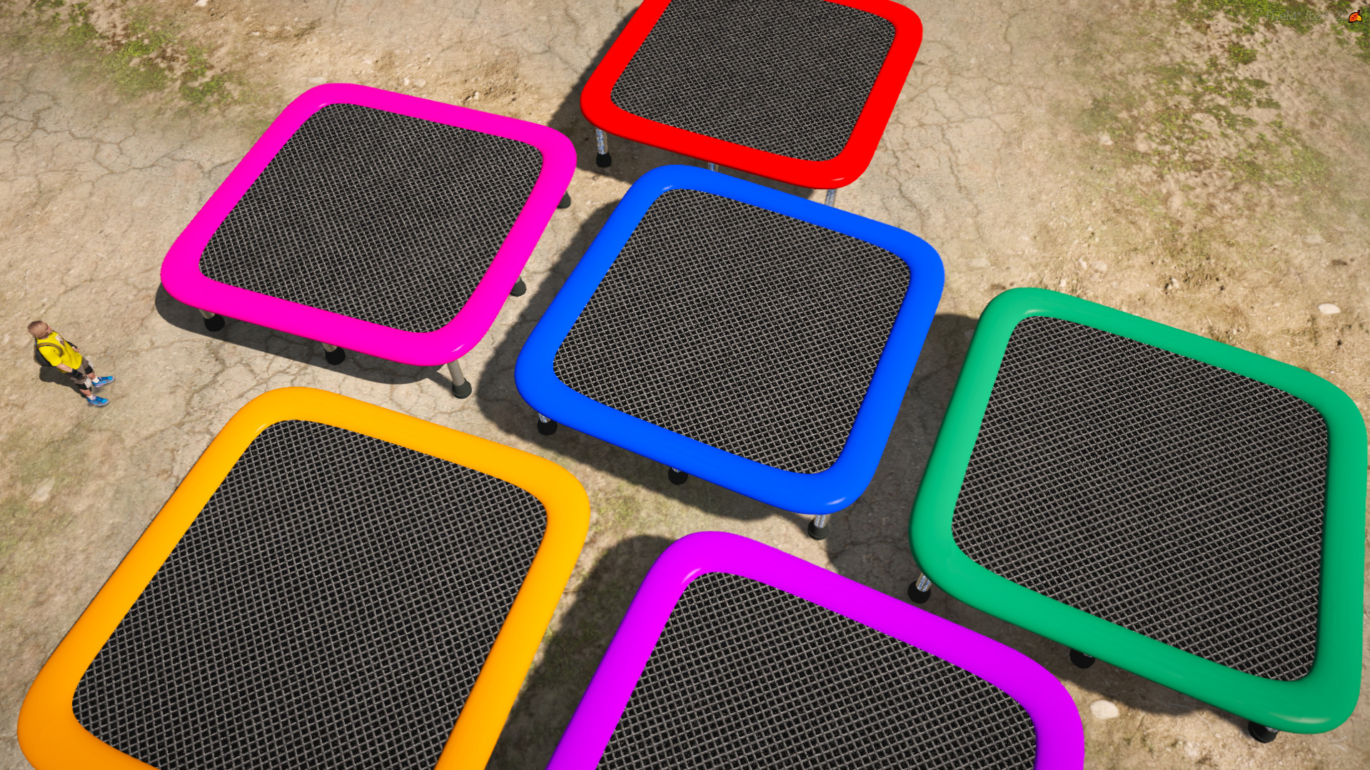 Trampoline Props Pack for GTA 5 | Bounce Platform Add-On Props - GTA V Mod